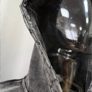 Sweat à capuche personnalisé de haute qualité, style vintage délavé à l'acide, épais 420 g/m², coupe ample zippée, brodé sur mesure - Product Image 2