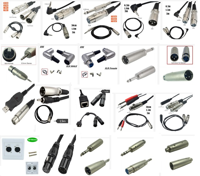 Female 3Pin XLR to Male Cable Balanced Microphone Cord