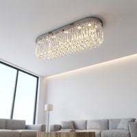 Plafonnier LED en cristal moderne pour salon, style européen, rectangulaire ou rond, éclairage de chambre, décoration intérieure