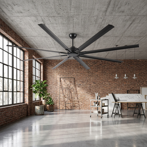 Ventilador de Techo Industrial de 96 Pulgadas, Motor Reversible de Corriente Continua, 6 Velocidades, Control Remoto, Ventilador de Techo Comercial Grande con 8 Aspas - Product Image 1