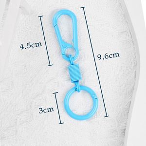 Retro Style Simple Strong Carabiner Shape Candy Color & Black <b>Keychain</b> Key Chain Ring Keyring Keyfob Key Holder with Spring - Product Image 3