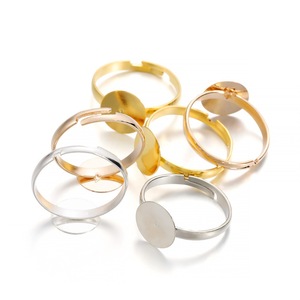 Base de bague réglable pour la création de bijoux, 10 mm, ouvrable, en métal électroplaqué - Product Image 2