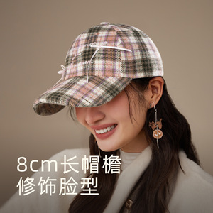 หมวกเบสบอลลายสก๊อตคาคัส 57-59 ซม. หมวกผู้หญิงบุขนแกะสำหรับฤดูหนาวที่อบอุ่น - Product Image 1