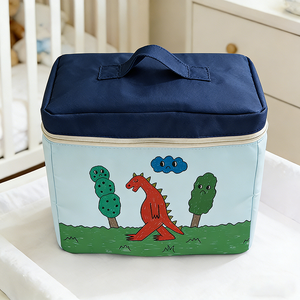 Cesta Organizadora de Juguetes para Niños, Cubo de Almacenamiento Plegable, Contenedor de Dibujos Animados de Animales y Dinosaurios, Portátil, de Gran Capacidad, con Tapa y Asa, para Sala de Juegos - Product Image 5