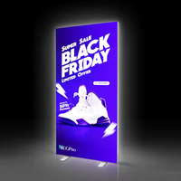 Affichage lumineux LED en tissu SEG personnalisé avec cadre en aluminium et étagères pour l'exposition de chaussures et de vêtements, stand de salon professionnel