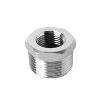 Raccord hexagonal femelle en acier inoxydable BSPT, surface lisse, pour tuyaux basse pression (eau et huile) 6 mm