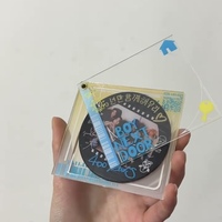 Porte-clés en acrylique pour CD d'anime, personnalisation, breloque de soin personnel, breloques carrées transparentes personnalisées, décoration DIY, vente en gros