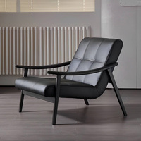 Vente en gros de chaise nordique moderne, fauteuil de luxe pour les loisirs, fauteuil en cuir avec accoudoirs pour meubles de salon