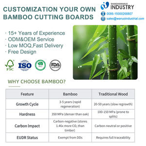 <span class=keywords><strong>Planche</strong></span> à découper en <span class=keywords><strong>bois</strong></span> de bambou personnalisée WanuoCraft avec logo gravé, blocs à découper en <span class=keywords><strong>bois</strong></span> - Product Image 6