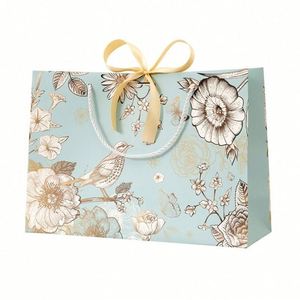 Custom Personalized Print Logo Sliding Jewelry <b>Box</b> Folding Shopping Paper <b>Gift</b> Bags with Rope Handles - Product Image 3