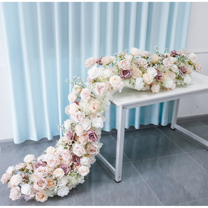 Cổng hoa giả 8x8 FT, thảm hoa hình cầu, hoa hồng trắng hồng, tường đám cưới, bộ phông nền 3D dùng cho chụp ảnh trang trí - Product Image 5