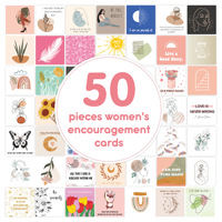 50 pezzi di carta di affermazione mentale citazione ispiratrice di carte di affermazione di stampa motivazionale positiva cartoline di ispirazione dei cartoni animati