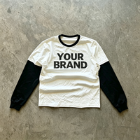 T-shirt à manches longues en coton de haute qualité, surdimensionné, avec logo personnalisé, fabriqué en Chine, pour les marques
