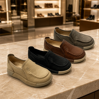 Prêt à expédier – Vente en gros – MOQ – Mocassins pour femmes en cuir véritable à enfiler, avec semelle en caoutchouc confortable et doublure en PU