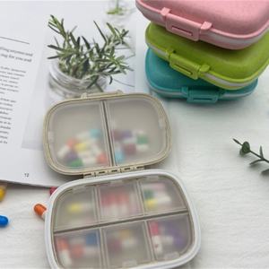 Caja de Almacenamiento Portátil con 8 Compartimentos Sellados, a Prueba de Humedad, Organizador de Pastillas de Paja de Trigo - Product Image 3