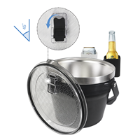 Cocktail Bar Vin Bière Hébergement Capacité de 250oz Seau à glace en acier inoxydable isolé sous vide avec couvercle et pelle pour les grandes fêtes