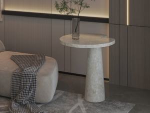 Mesa de Centro Moderna para Sala de Estar, Mármol Kunis Breccia, Diseño Europeo Minimalista, Mesa de Centro de Mármol Beige - Product Image 3