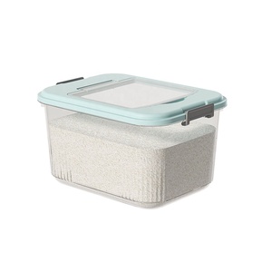 Transparent Plastic Rice Bucket Airtight Cereal Food Containers For Rice Storage Container