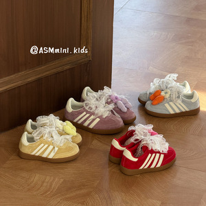 Baskets basses décontractées en cuir coloré pour enfants, motif floral, semelle souple, doublure en coton, nouvelle collection printemps 2026 - Product Image 4