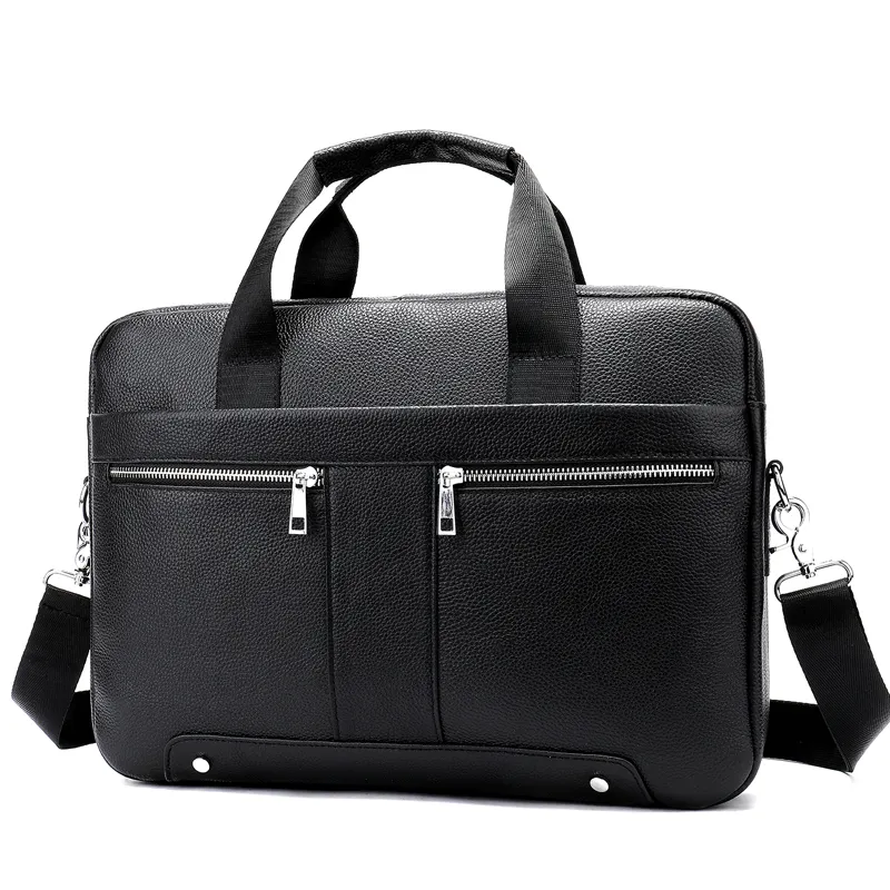 Hith Quality Waterproof Sling Office Laptop messenger Bags Tote Genuine Leather Laptop Bag For Men