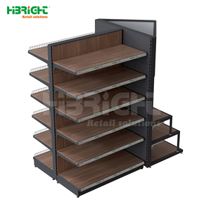 Estantería Esquinera de Acero y Madera Highbright para Exhibición en Tiendas, Accesorio para Supermercados y Tiendas de Comestibles - Product Image 3