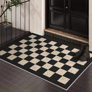 Alfombra de Entrada Rectangular de Estilo Nórdico Minimalista a Cuadros, de Fibra de Polipropileno Antideslizante, Resistente a las Manchas y Personalizable - Product Image 3