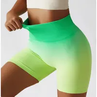 Gradiënt Kleur Yoga Shorts Gym Running Oefening Panty Sport Shorts Vrouwen Hoge Taille Elastische Hip Lift Fitness Broek