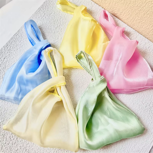 Bolsa de Organza Transparente de Lujo con Logotipo Bordado/Impreso Personalizado para Compras, Bolsa de Regalo de Organza para Llevar en la Mano - Product Image 5