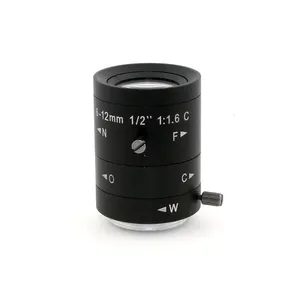 HD 5MP变焦6-12毫米C卡口机器视觉镜头无畸变专业工业相机镜头