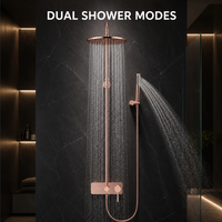 Ensemble de robinetterie de douche en laiton à température constante de luxe, système de douche pluie mural, mitigeur anti-brûlure pour salle de bain