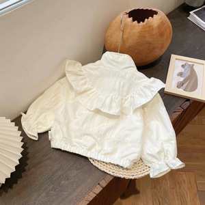 Primavera e autunno 2025 da <span class=keywords><strong>bambina</strong></span> cappotto da <span class=keywords><strong>bambina</strong></span> a manica lunga tinta unita giacca elegante per <span class=keywords><strong>bambina</strong></span> con pizzo per bambini top - Product Image 3