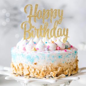 1 ชิ้น สีน้ำเงินเข้ม กลิตเตอร์ สุขสันต์วันเกิด เค้กท็อปเปอร์ ธีมวันครบรอบ ตกแต่งเค้ก อุปกรณ์จัดงานปาร์ตี้ - Product Image 2