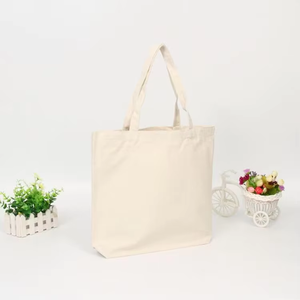 Canvas Tote <b>Bag</b> <b>Medium</b> <b>Size</b> Shoulder Handle Grocery Shopping <b>Bag</b> Natural Color - Product Image 6
