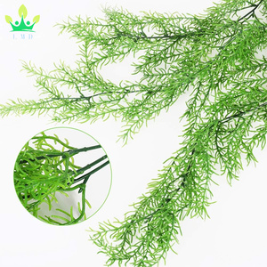 Helechos verdes artificiales vides colgantes aguja de pino planta de plástico <span class=keywords><strong>Flor</strong></span> de plástico para decoración de pared de jardín doméstico - Product Image 5