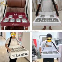 NIKA Accessoires de fête : Boîte à collation mobile avec bandoulière, plateau à gâteaux Tiramisu et Cannoli pour mariages, anniversaires et événements
