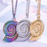 Pendentif Nautilus en acier inoxydable de 30 mm, plaqué or 18 carats, série Océan, breloques coquillages pour la fabrication de bijoux DIY