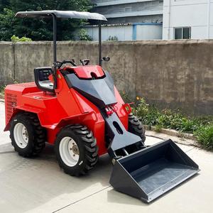 Kustom <span class=keywords><strong>Mini</strong></span> internasional 890kg selip Steer <span class=keywords><strong>CE</strong></span> mesin Diesel/roda bensin Crawler Track <span class=keywords><strong>Loader</strong></span> dengan 4 in 1 Bucket dan kursi - Product Image 6