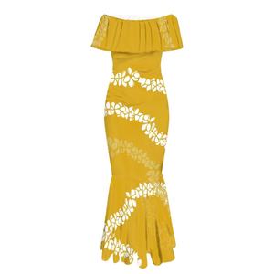 Wholesale <strong>Custom</strong> Hawaii Floral Casual <strong>Dresses</strong> Women Lady Elegant Off Shoulder Polynesian <strong>Dress</strong> Sexy Plus Size Women's <strong>Dresses</strong> - Product Image 1