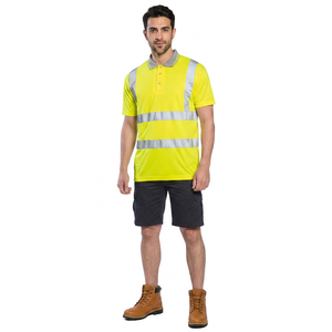 Chemise de sécurité haute visibilité neuve, pas chère, prête à être expédiée, respirante, à manches courtes, réfléchissante, pour homme, protection contre le feu - Product Image 1