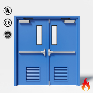 Puerta Cortafuego de Doble Hoja Desiguales, de Acero Ancho, para Hospitales y Centros Médicos, Puertas Batientes Comerciales para Pasillos - Product Image 3