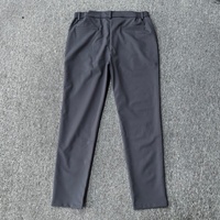 Celana Cargo Wol Pria Warna Solid Kasual Model Lurus Pinggang Sedang Ringan Kancing Depan Ramah Lingkungan Bernapas