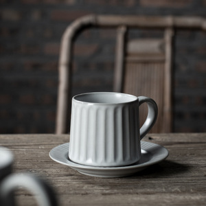 Tasses à café et soucoupes en <span class=keywords><strong>porcelaine</strong></span>, logo personnalisé, style romain rétro grande capacité 300 ml glaçure colorée en céramique - Product Image 1