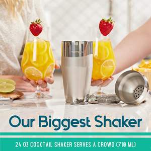 Venta caliente Boston <span class=keywords><strong>Shaker</strong></span> bartender kit coctelera conjunto de herramientas de barra coctelera con soporte de Bambú - Product Image 3