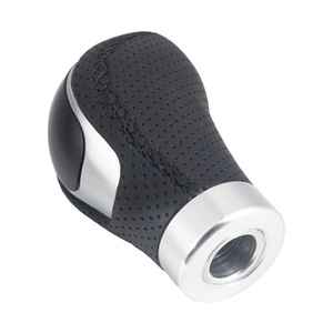 Universal Car Gear <b>Shift</b> <b>Knob</b> Manual Transmission Leather Stitched Ergonomic Design Black Red Line - Product Image 2