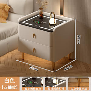 Table de chevet moderne minimaliste avec station de recharge sans fil, nouveau mobilier de rangement multifonctionnel pour la maison - Product Image 4