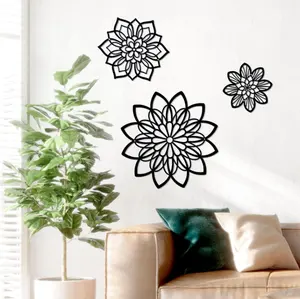 실내 장식을위한 맞춤형 금속 벽화 사용자 정의 색상 추상 예술적 라인 꽃잎 패턴