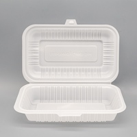 Contenants alimentaires biodégradables certifiés EN13432 sans BPA, en CPLA, 600 ml, micro-ondables, congelables, type clamshell, pour restaurants