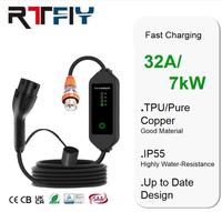 Nouvelle conception de chargeur EV portable 32A 7kW AC Type 2, chargeur rapide pour véhicules électriques adapté à l'Australie avec prise CEE, support IP55