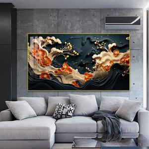 Peinture sur Porcelaine Cristalline Personnalisée en Gros, Paysages Abstraits, Décoration Murale pour Salon et Salle à Manger avec Lumière LED - Product Image 6