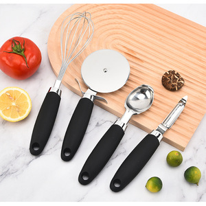 Ensemble d'ustensiles de cuisine en acier inoxydable 7 pièces avec poignée douce au toucher, kit d'outils de cuisson, ouvre-boîte, éplucheur, râpe, fouet, cuillère - Product Image 6